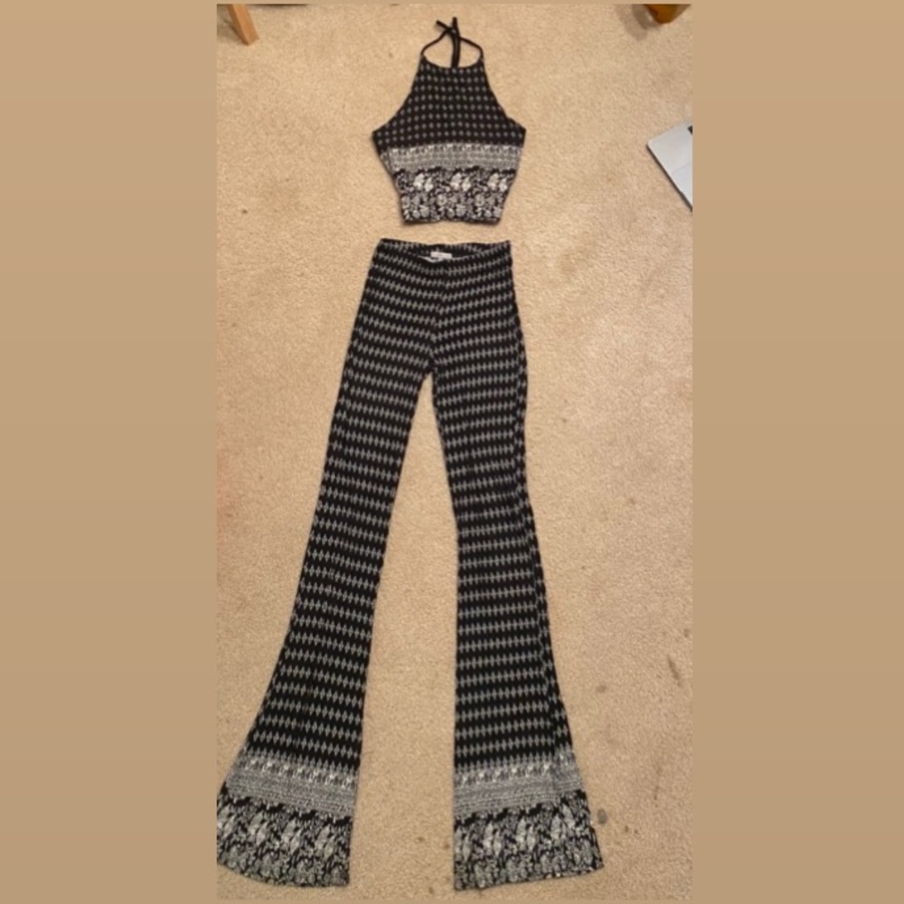 Halter top and flare pant set